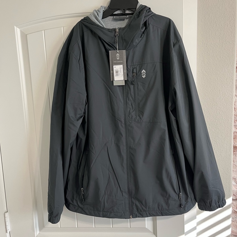 Free Country Heather Gray lined windbreaker.